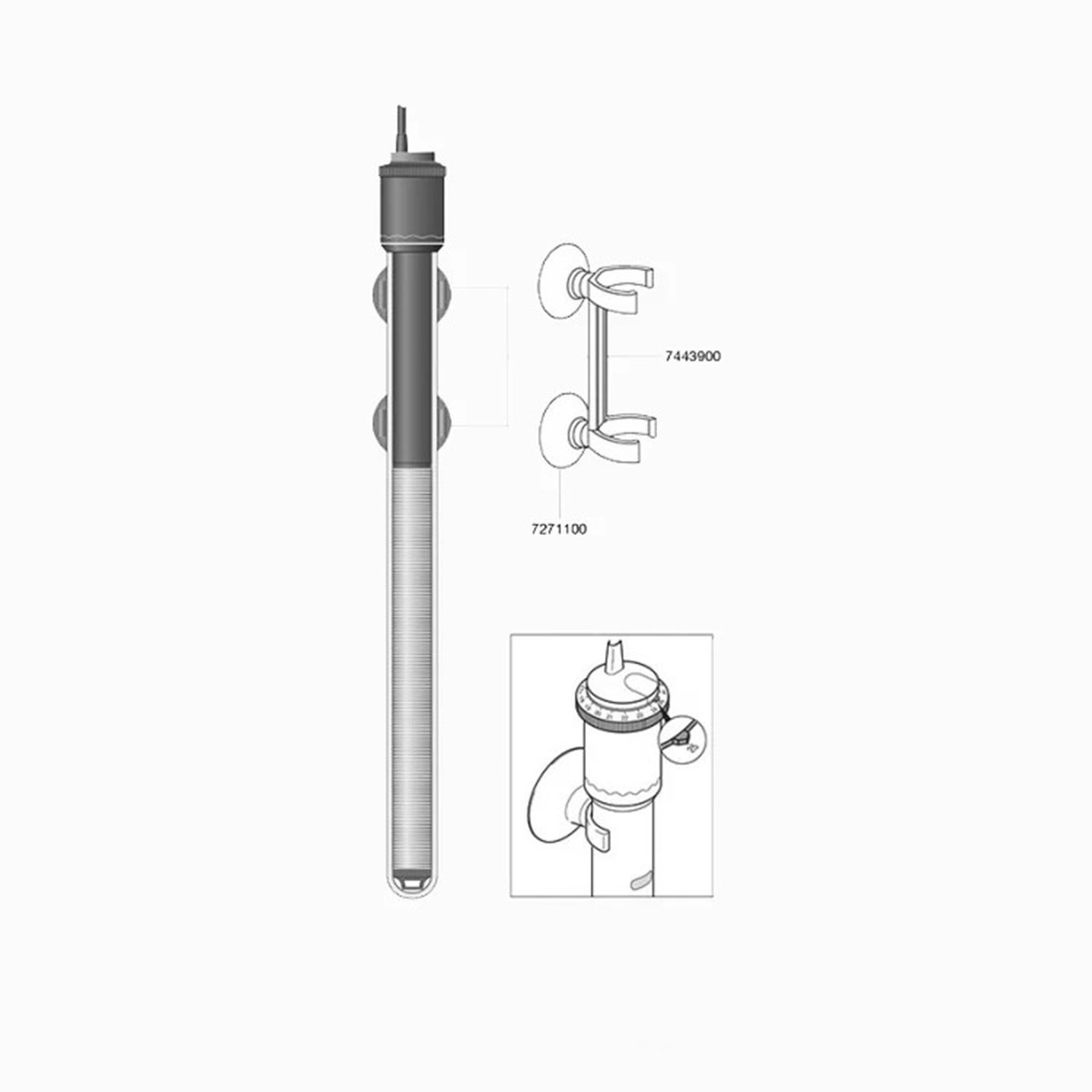  بخاری آکواریوم ترموکنترل 125 وات واقعی ایهایم لیتر 150-200 Eheim 