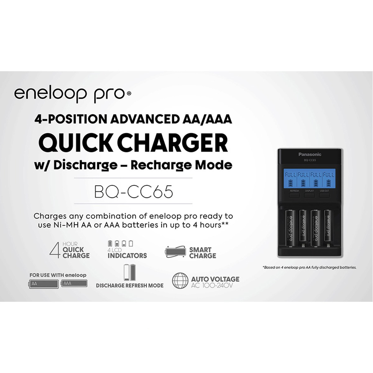 شارژر باتری حرفه ای پاناسونیکEneloop PRO Panasonic BQ-CC65 اورجینال