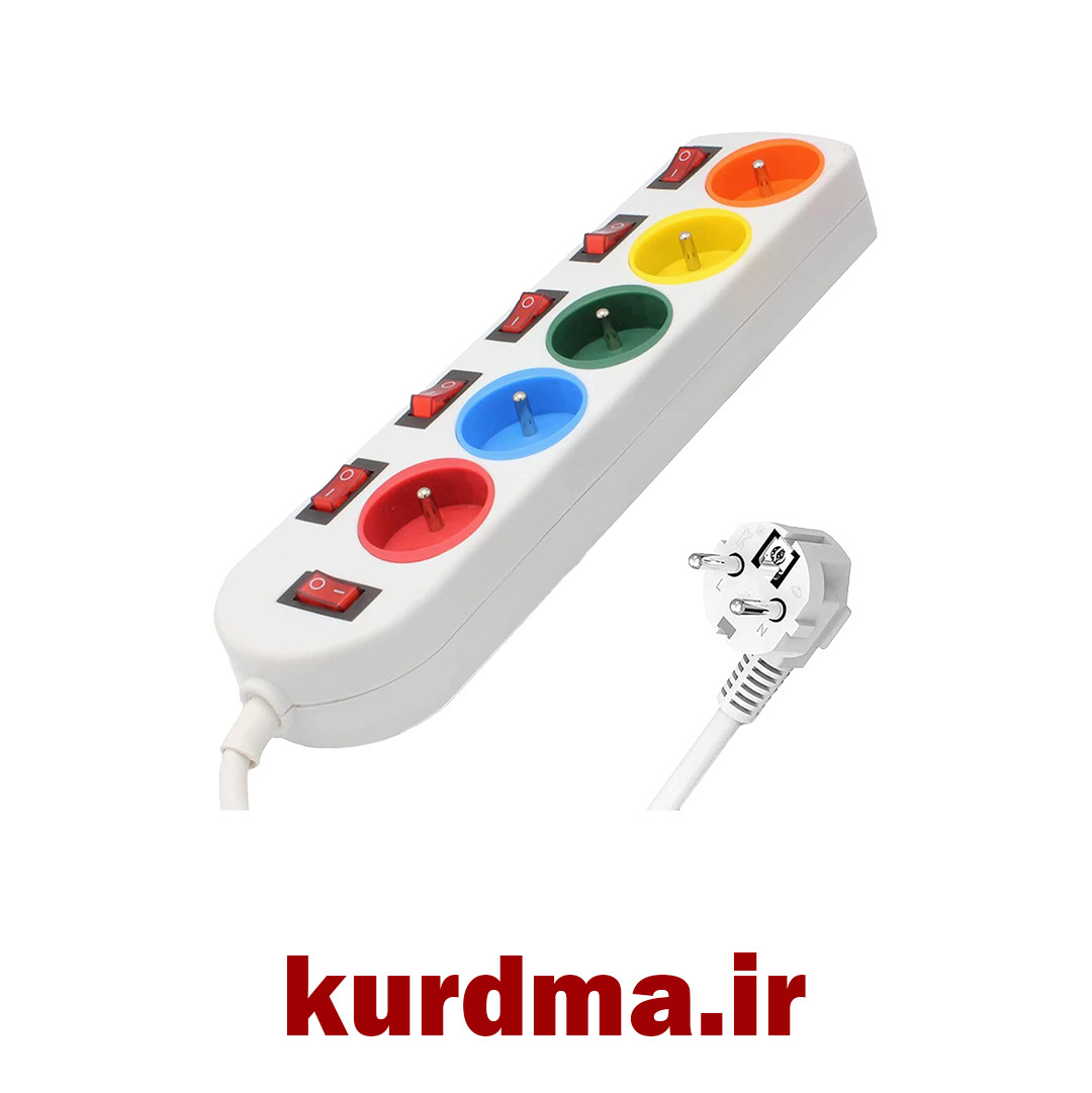  چندراهی و محافظ برق رنگی فیشتک FISHTEC 5 