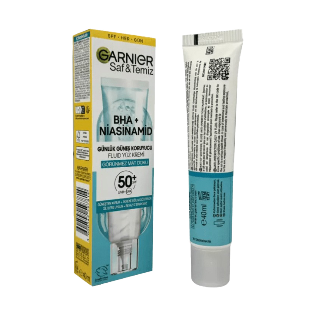  کرم ضد آفتاب بی رنگ گارنیر Garnier حاوی نیاسینامید و BHA با Spf 50 