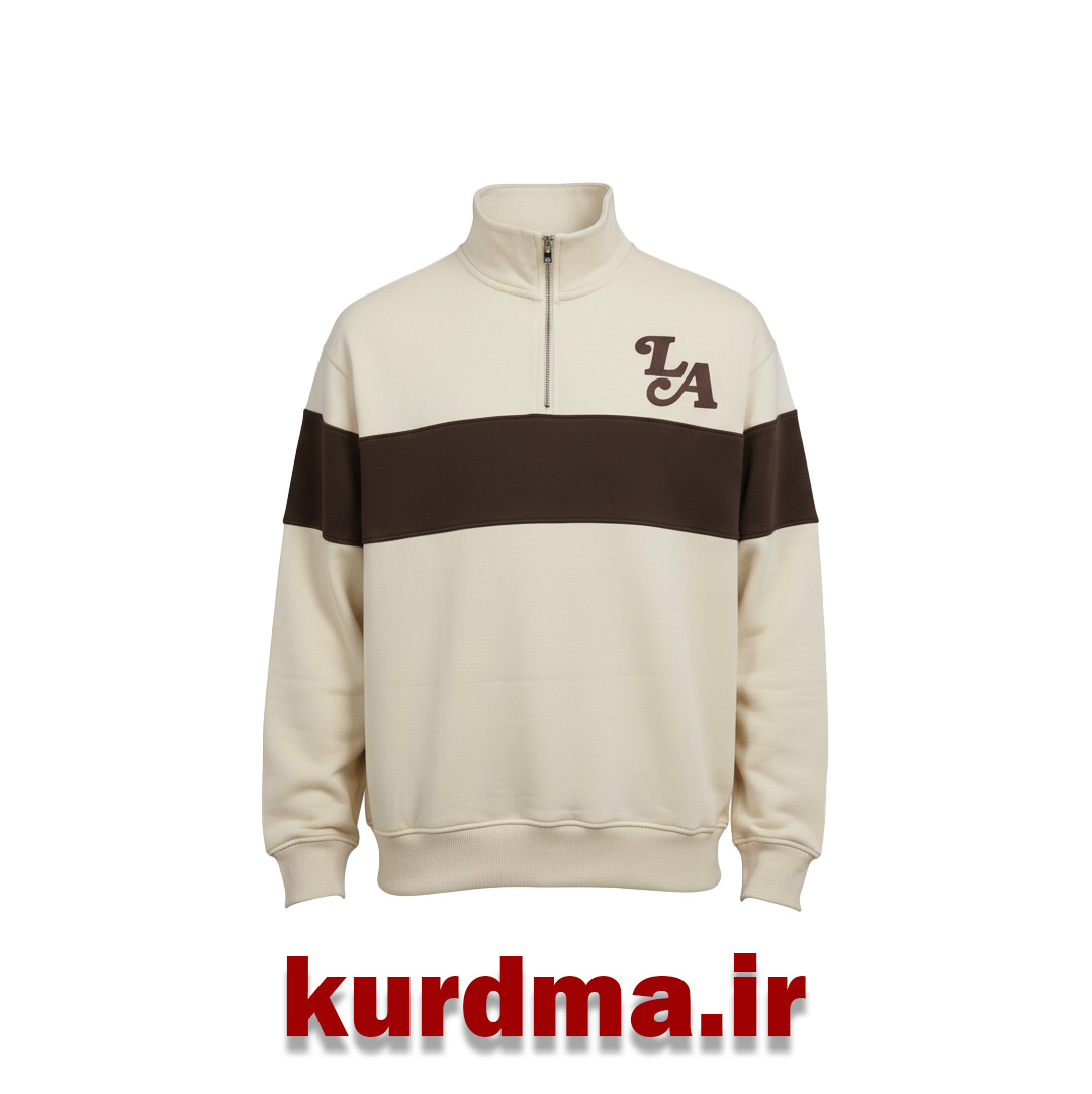  سویشرت ساده نیمه زیپ Bershka 