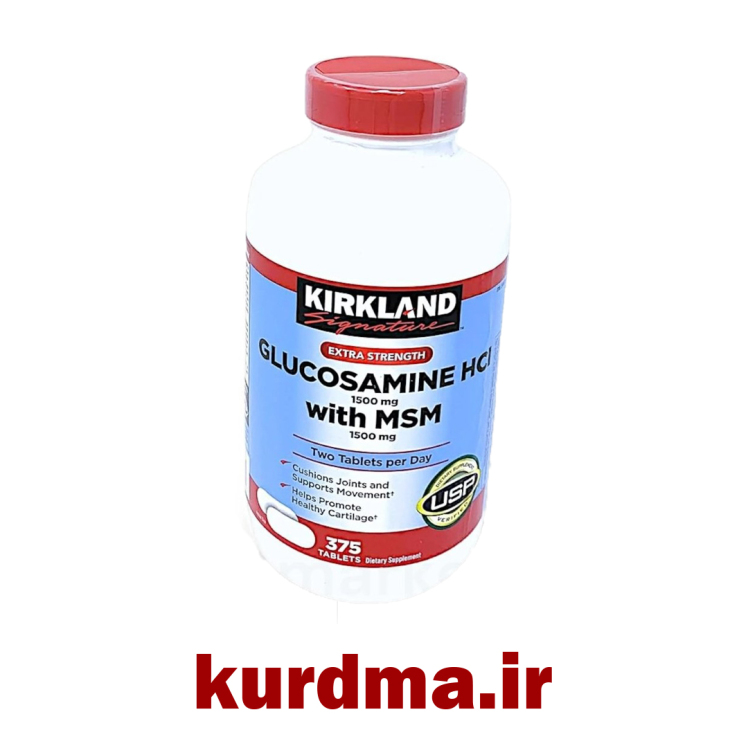 قرص تقویتی مفاصل گلوکوزامین Kirkland Glucosamine With MSM 1500mg کرکلند اصلی