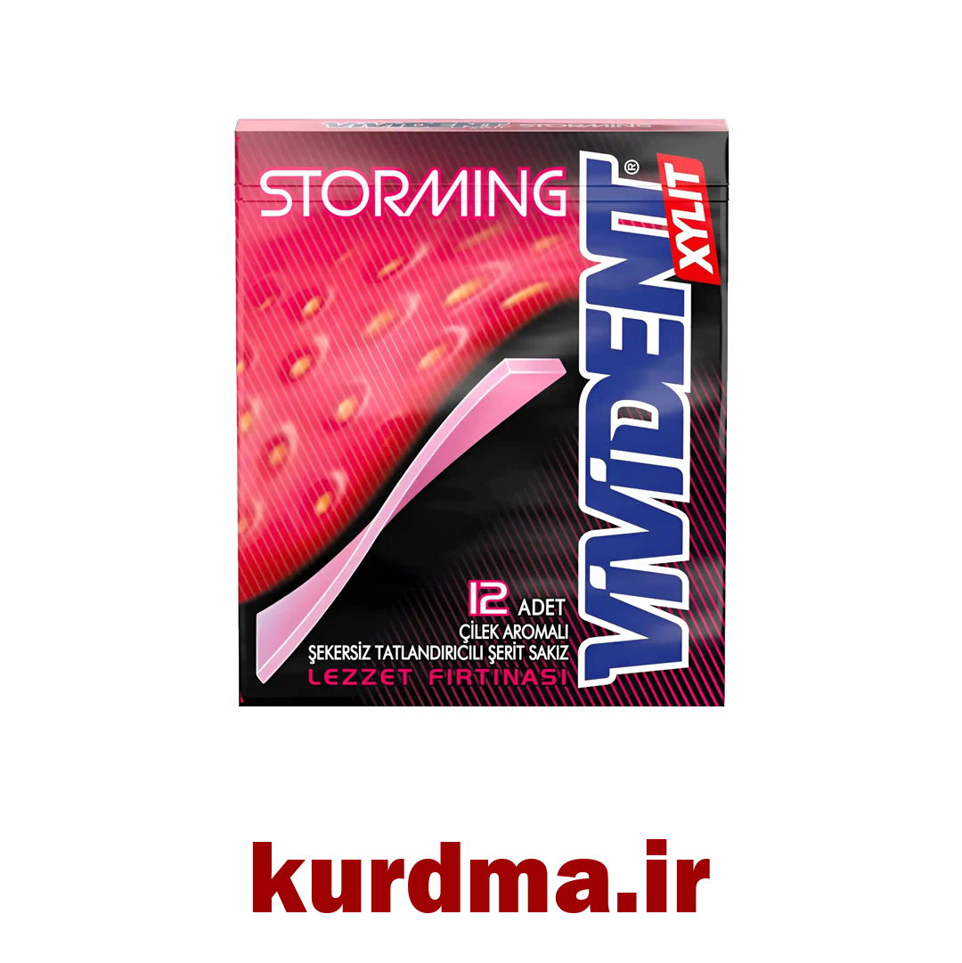  آدامس سخت بدون شکر با طعم توت‌ فرنگی 12 عددی Vivident ( عمده و خرده ) 