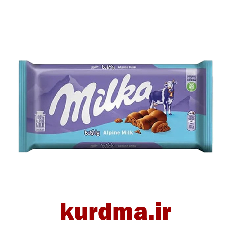 شکلات شیری با بافت حباب دار و طعم کلاسیک و خامه ای Milkal (عمده و خرده)