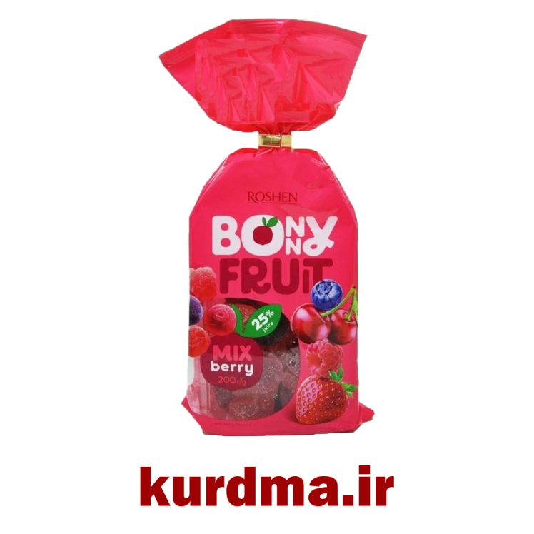 پاستیل ۲۵٪ میوه ای 200 گرمی BONY FRUIT برند ROSHEN ( عمده و خرده ) 
