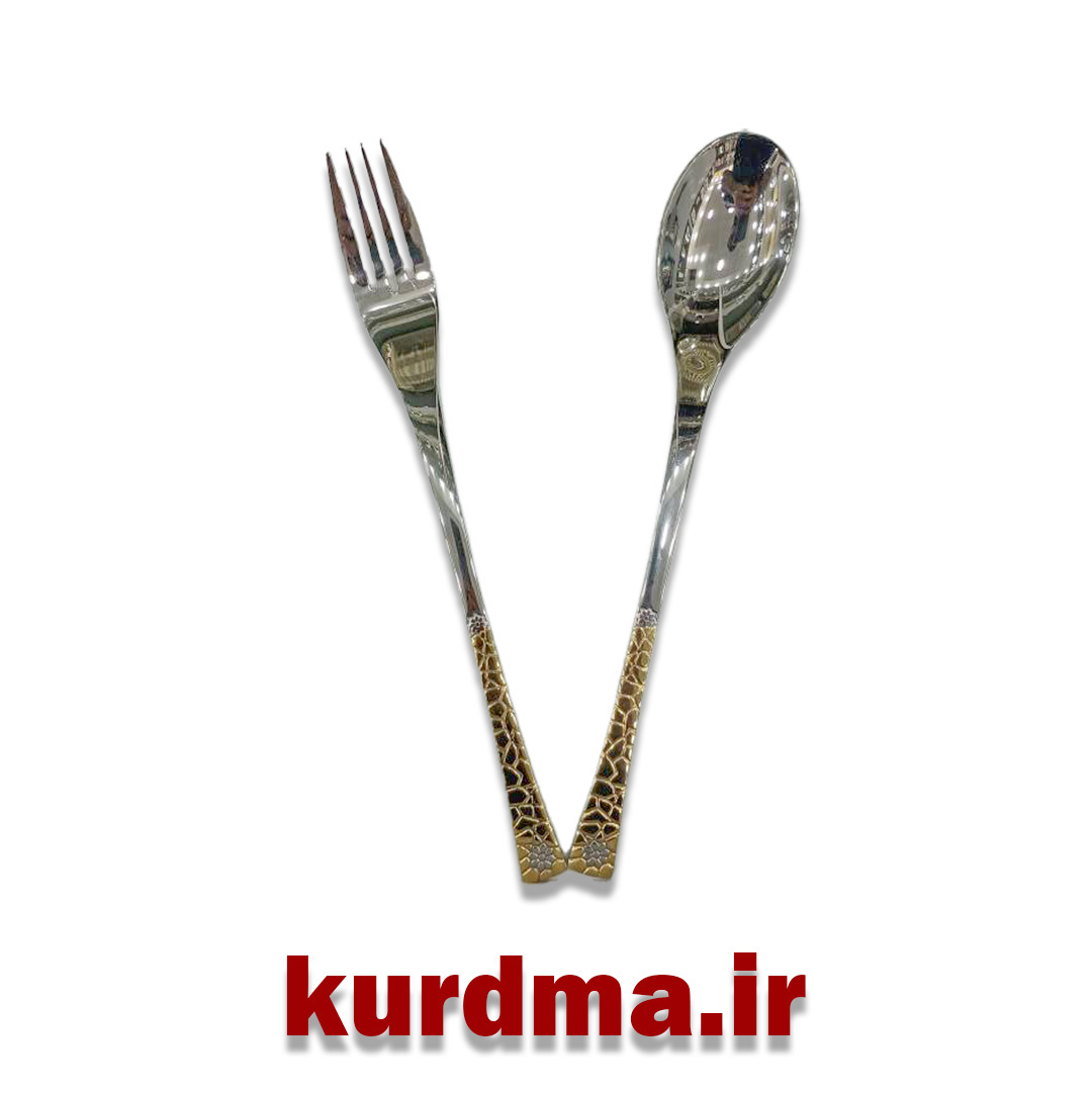  قاشق چنگال 24 پارچه اورجینال یونیک سنگی طلایی 