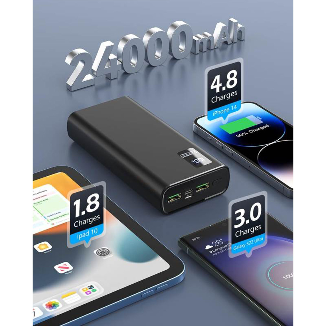  پاوربانک اچ‌گانوس ۲۴۰۰۰ میلی‌آمپر ساعت HGANUS اورجینال 