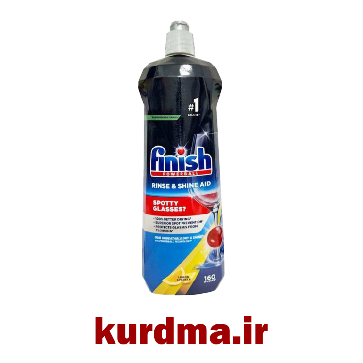 مایع جلا دهنده ظروف فینیش Finish Rinse And Shine Aid رایحه لیمو